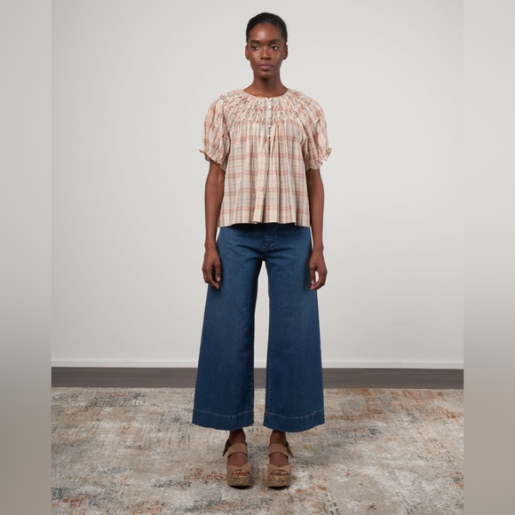 The GREAT the seafair jean, high waist wide leg - blue grass wash Size 28 - Picture 2 of 13